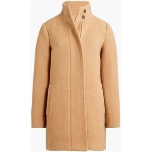 NWT J. CREW Womens Button Neck City Coat Acorn Size 0 Wool